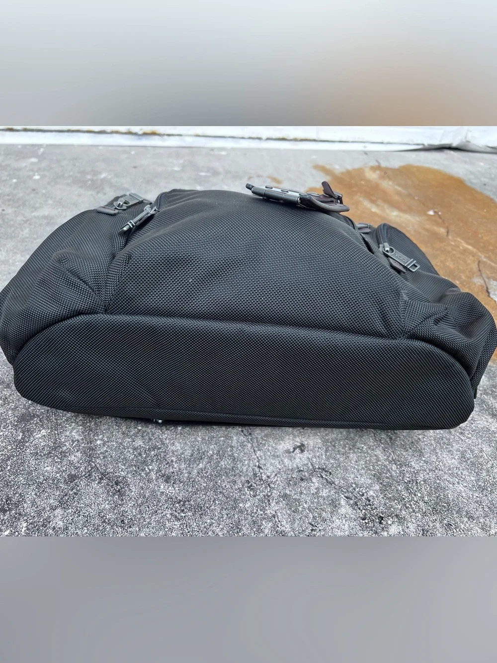 TUMI Black/Brown Nylon and Leather Alpha Bravo Brooks Slim Briefcase